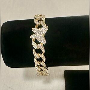 14k Gold Filled CZ Butterfly Bracelet - New